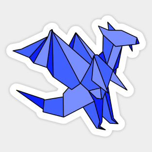 Blue origami dragon Sticker